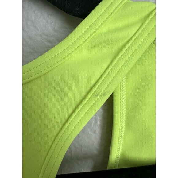 The North Face Sports Bra Womens Size Medium Elevation Bra Neon Green Spell Out - Picture 4 of 6